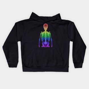 Rainbow Skeleton Gay Pride Kids Hoodie